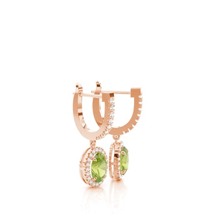 Peridot Creolen in Krappenfassung