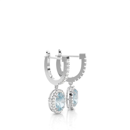 Krappenfassung Aquamarin Creolen