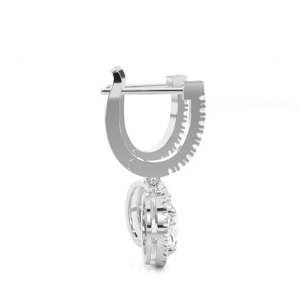 Boucles d'oreilles créoles diamant serti griffes