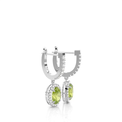 Peridot Creolen in Krappenfassung