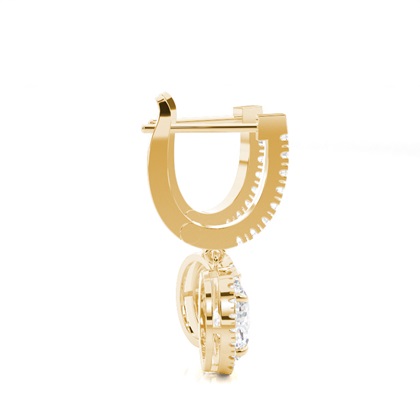 Boucles d'oreilles créoles diamant serti griffes