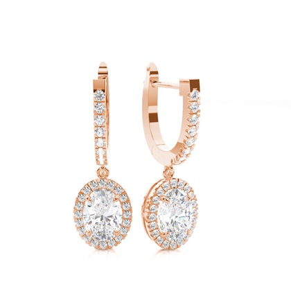 Oval Diamond Earrings