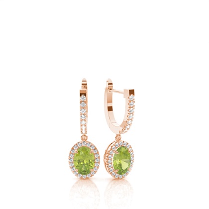 Prong Setting Peridot Hoop Earrings