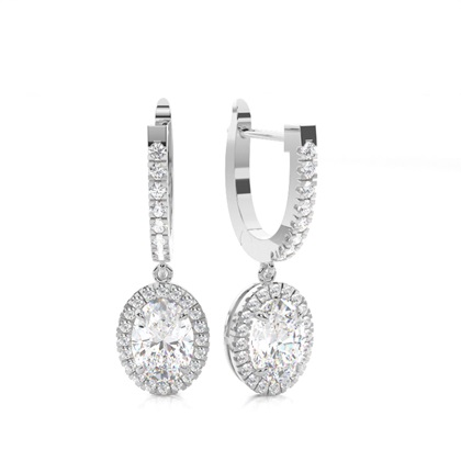 Prong Setting Diamond Hoop Earrings