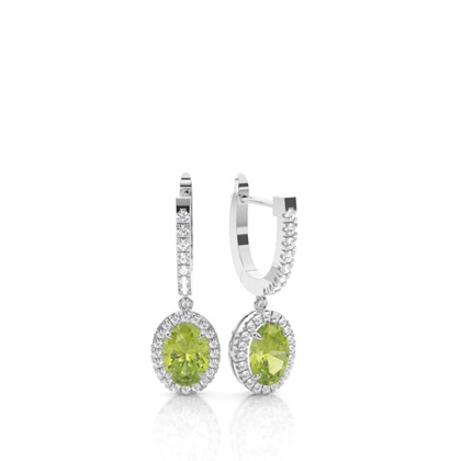 Prong Setting Peridot Hoop Earrings