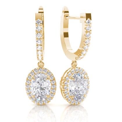 Prong Setting Moissanite Hoop Earrings
