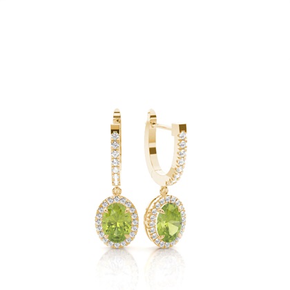 Prong Setting Peridot Hoop Earrings