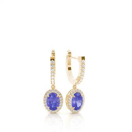 Prong Setting Tanzanite Hoop Earrings