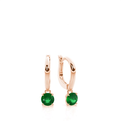 Rose Gold Emerald Diamond Earrings Diamond