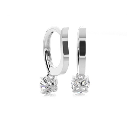 Boucles d'oreilles créoles diamant serti griffes