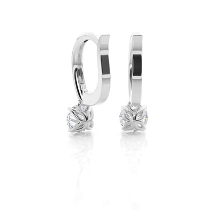 Prong Setting Moissanite Hoop Earrings