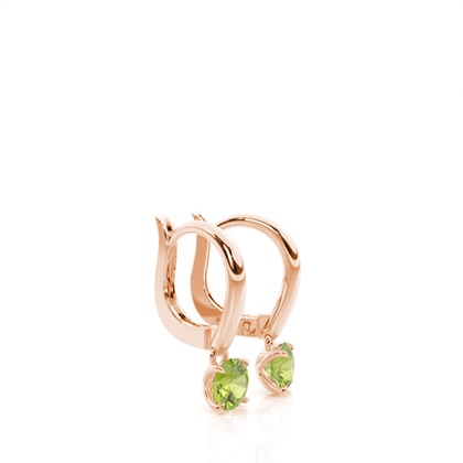 Peridot Creolen in Krappenfassung