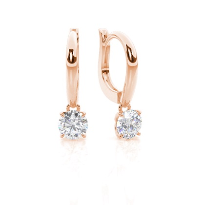 Prong Setting Moissanite Hoop Earrings