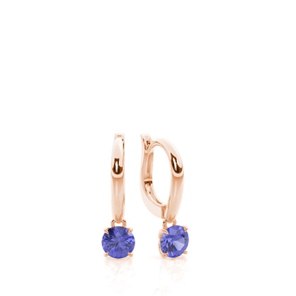 Prong Setting Tanzanite Hoop Earrings