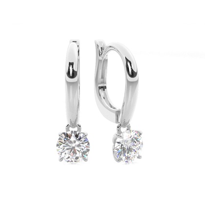 Prong Setting Diamond Hoop Earrings