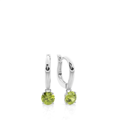 Prong Setting Peridot Hoop Earrings