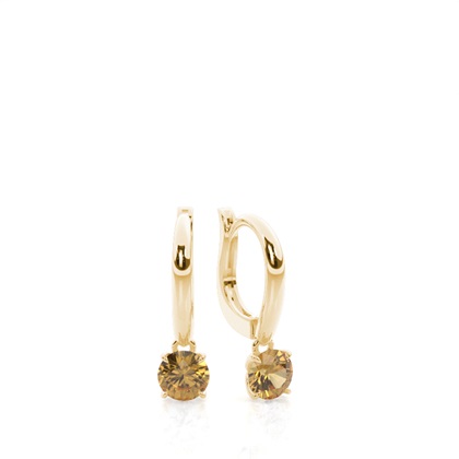 Prong Setting Citrine Hoop Earrings