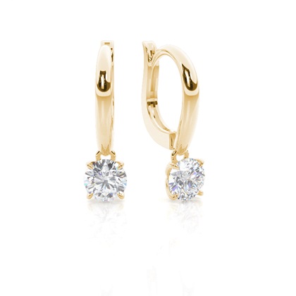 Prong Setting Moissanite Hoop Earrings