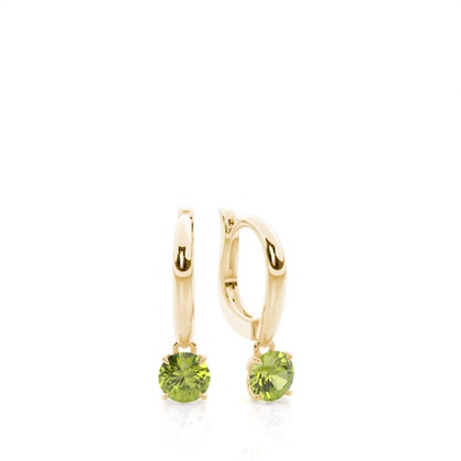 Prong Setting Peridot Hoop Earrings