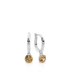 Prong Setting Citrine Hoop Earrings