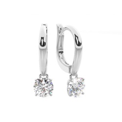 Prong Inställning Diamond Hoop örhängen