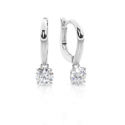 Prong Setting Moissanite Hoop Earrings