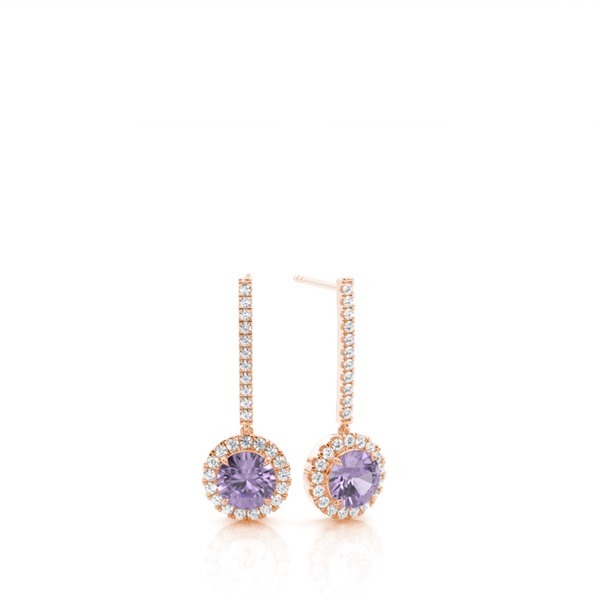 Prong Setting Amethyst Drop Earrings