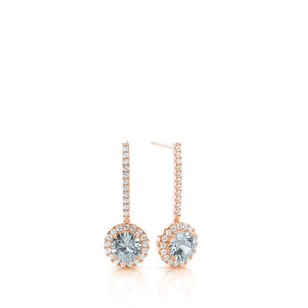 Prong Setting Aquamarine Drop Earrings