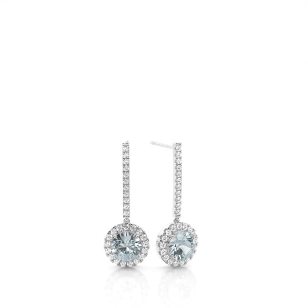 Prong Setting Aquamarine Drop Earrings