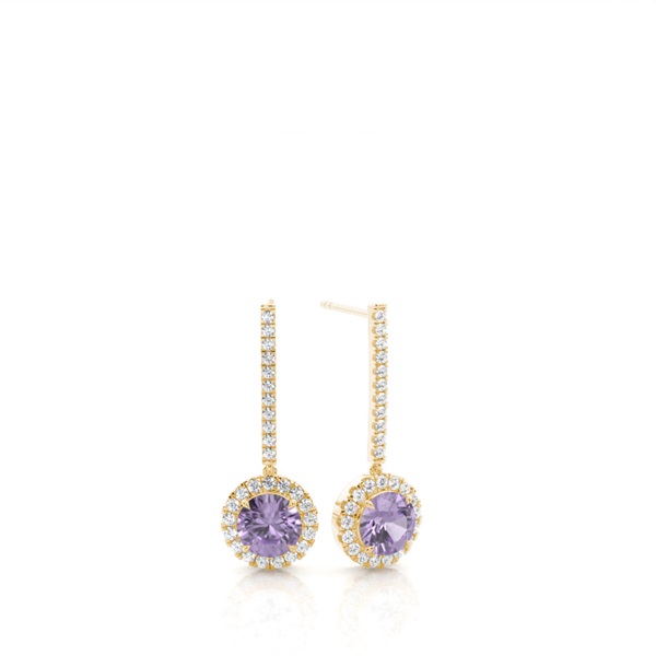 Prong Setting Amethyst Drop Earrings