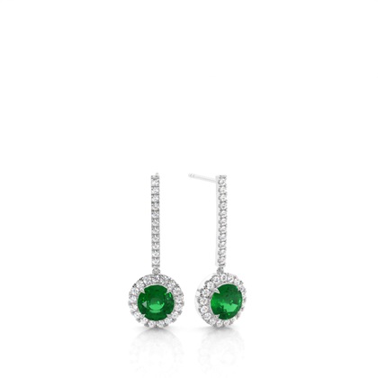 Prong Setting Emerald Drop Earrings