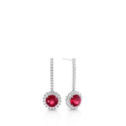 Prong Setting Ruby Drop Earrings
