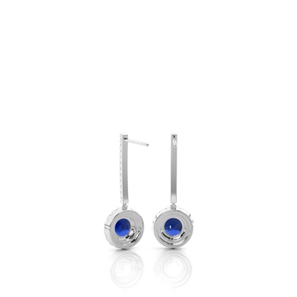Prong Setting Blue Sapphire Drop Earrings