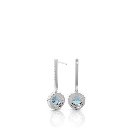 Prong Setting Blue Topaz Drop Earrings