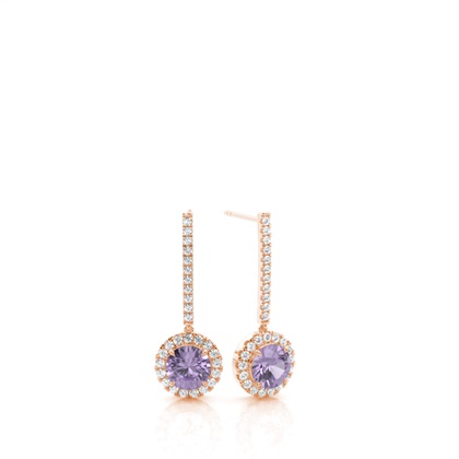 Prong Setting Amethyst Drop Earrings