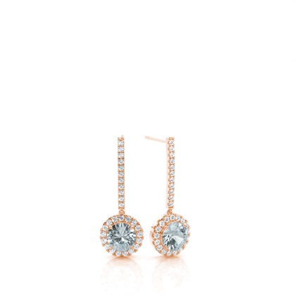 Prong Setting Aquamarine Drop Earrings