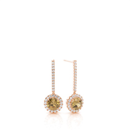 Prong Setting Citrine Drop Earrings