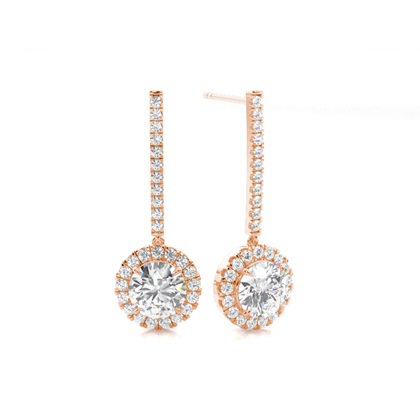 Prong Setting Diamond Drop Earrings