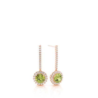 Prong Setting Peridot Drop Earrings