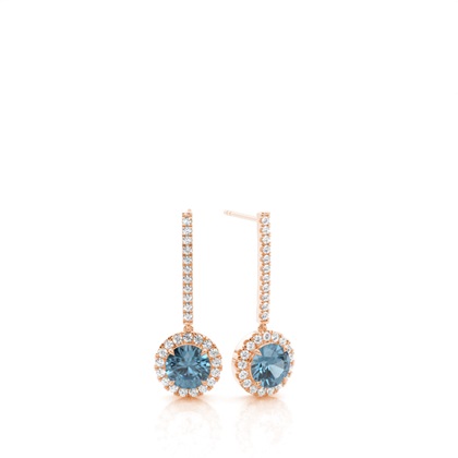 Prong Setting Blue Topaz Drop Earrings