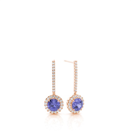 Prong Setting Tanzanite Drop Earrings