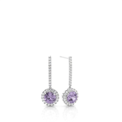 Prong Setting Amethyst Drop Earrings