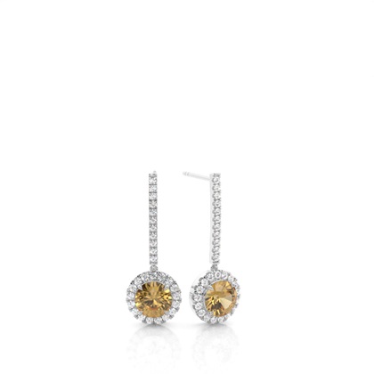 Prong Setting Citrine Drop Earrings