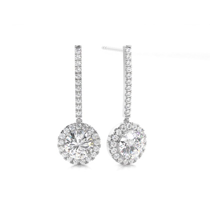Prong Setting Diamond Drop Earrings