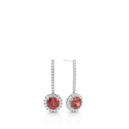 Prong Setting Garnet Drop Earrings