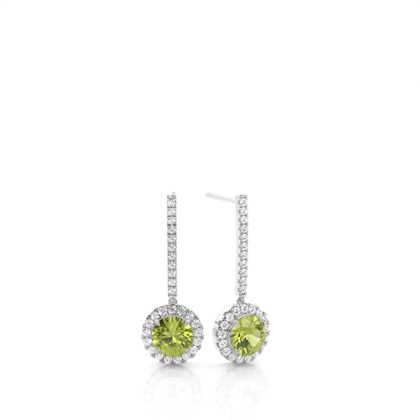 Prong Setting Peridot Drop Earrings
