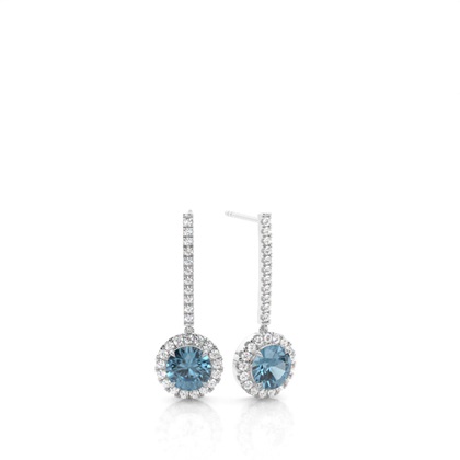 Prong Setting Blue Topaz Drop Earrings
