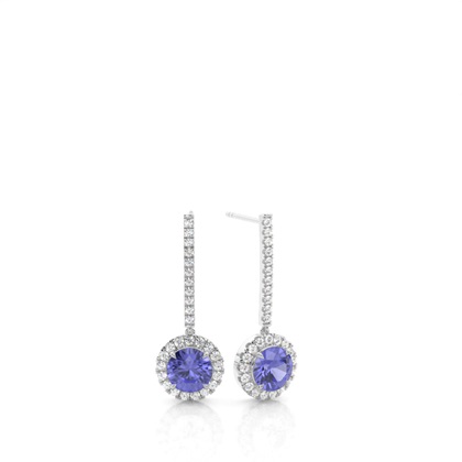 Prong Setting Tanzanite Drop Earrings