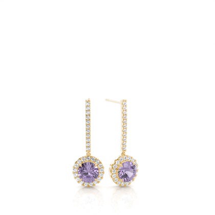 Prong Setting Amethyst Drop Earrings