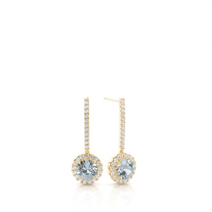 Prong Setting Aquamarine Drop Earrings
